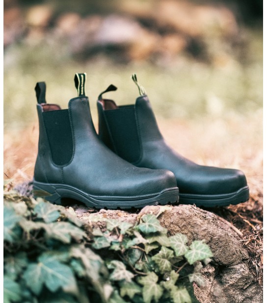 Chelsea Boots Black de sécurité et en cuir | GSF