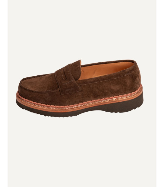 Mocassin 15016 Homme en Cuir Suède Chocolat – Goodyear – HERITAGE FARMER
