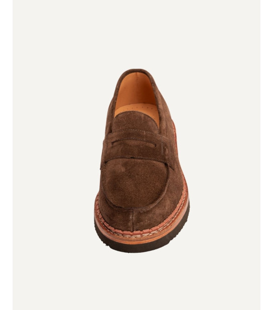 Mocassin 15016 Homme en Cuir Suède Chocolat – Goodyear – HERITAGE FARMER