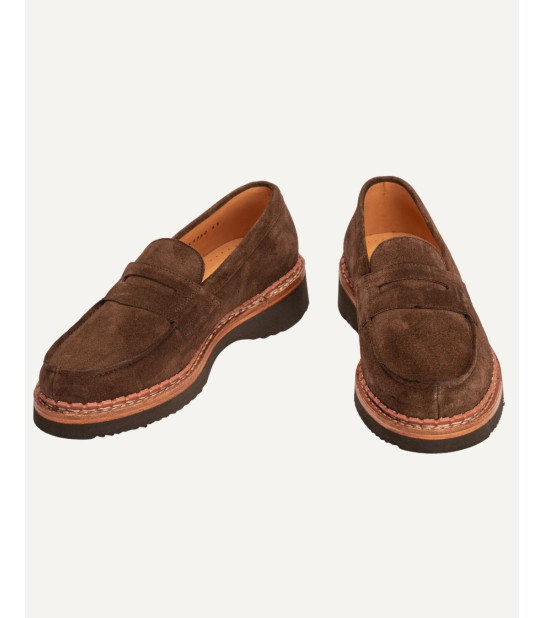 Mocassin 15016 Homme en Cuir Suède Chocolat – Goodyear – HERITAGE FARMER