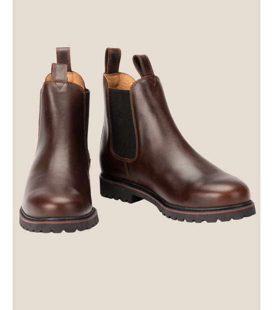 Bottine Chelsea homme en cuir Pull Up marron foncé – Soho | Héritage Farmer