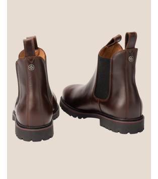 Bottine Chelsea homme en cuir Pull Up marron foncé – Soho | Héritage Farmer