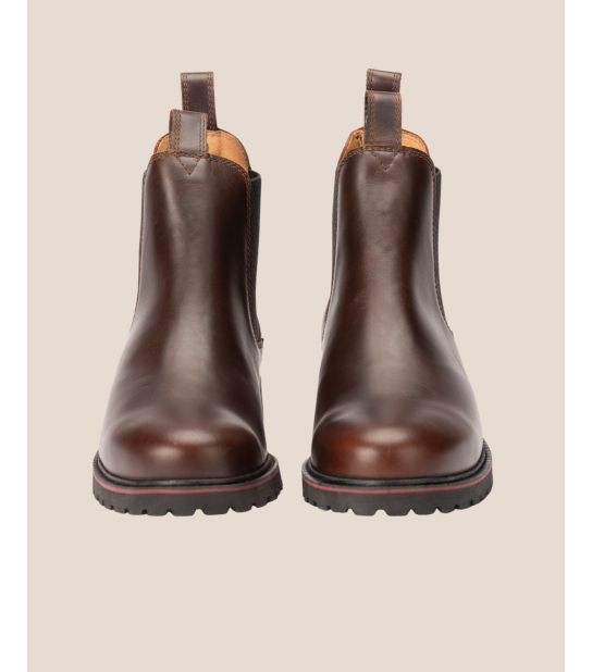 Bottine Chelsea homme en cuir Pull Up marron foncé – Soho | Héritage Farmer