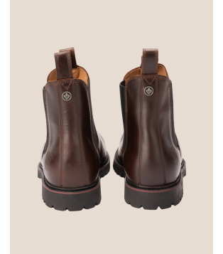Bottine Chelsea homme en cuir Pull Up marron foncé – Soho | Héritage Farmer