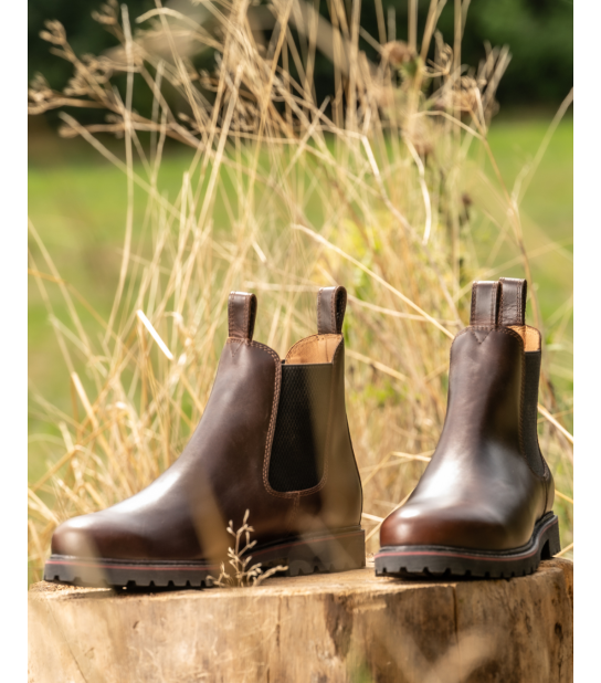 Bottine Chelsea homme en cuir Pull Up marron foncé – Soho | Héritage Farmer