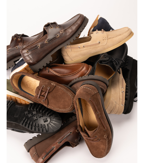 Mocassin HENRI style bateau homme en cuir nubuck – Héritage Farmer