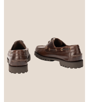 Mocassin style bateau en cuir pleine fleur marron – Louis | Héritage Farmer. Indemodable