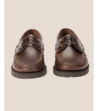 Mocassin style bateau en cuir pleine fleur marron – Louis | Héritage Farmer. Indemodable