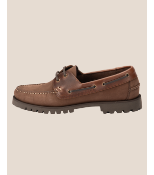 Mocassin style bateau en cuir pleine fleur marron – Louis V | Héritage Farmer. Indemodable