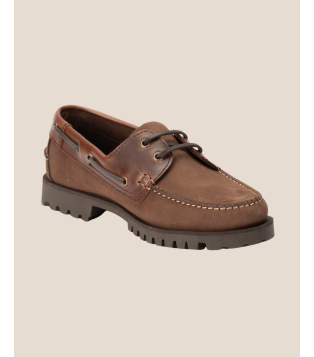 Mocassin style bateau en cuir pleine fleur marron – Louis V | Héritage Farmer. Indemodable