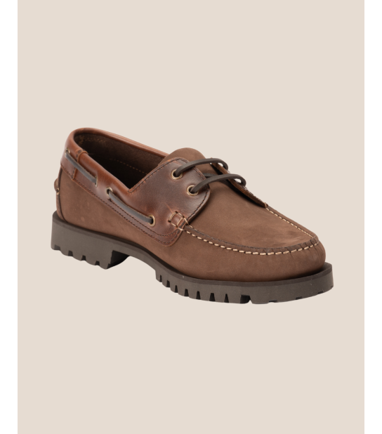 Mocassin style bateau en cuir pleine fleur marron – Louis V | Héritage Farmer. Indemodable