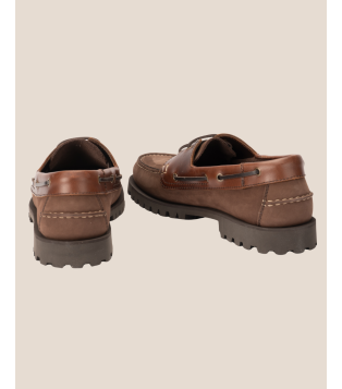 Mocassin style bateau en cuir pleine fleur marron – Louis V | Héritage Farmer. Indemodable
