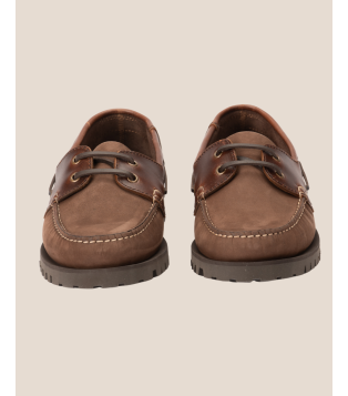 Mocassin style bateau en cuir pleine fleur marron – Louis V | Héritage Farmer. Indemodable
