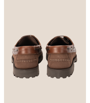 Mocassin style bateau en cuir pleine fleur marron – Louis V | Héritage Farmer. Indemodable