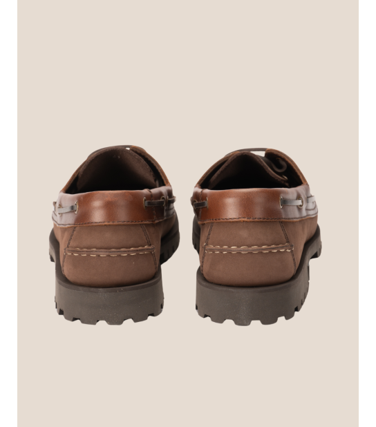Mocassin style bateau en cuir pleine fleur marron – Louis V | Héritage Farmer. Indemodable